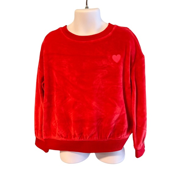Cat & Jack Other - Cat and Jack Red Girls Long Sleeve Blouse Heart